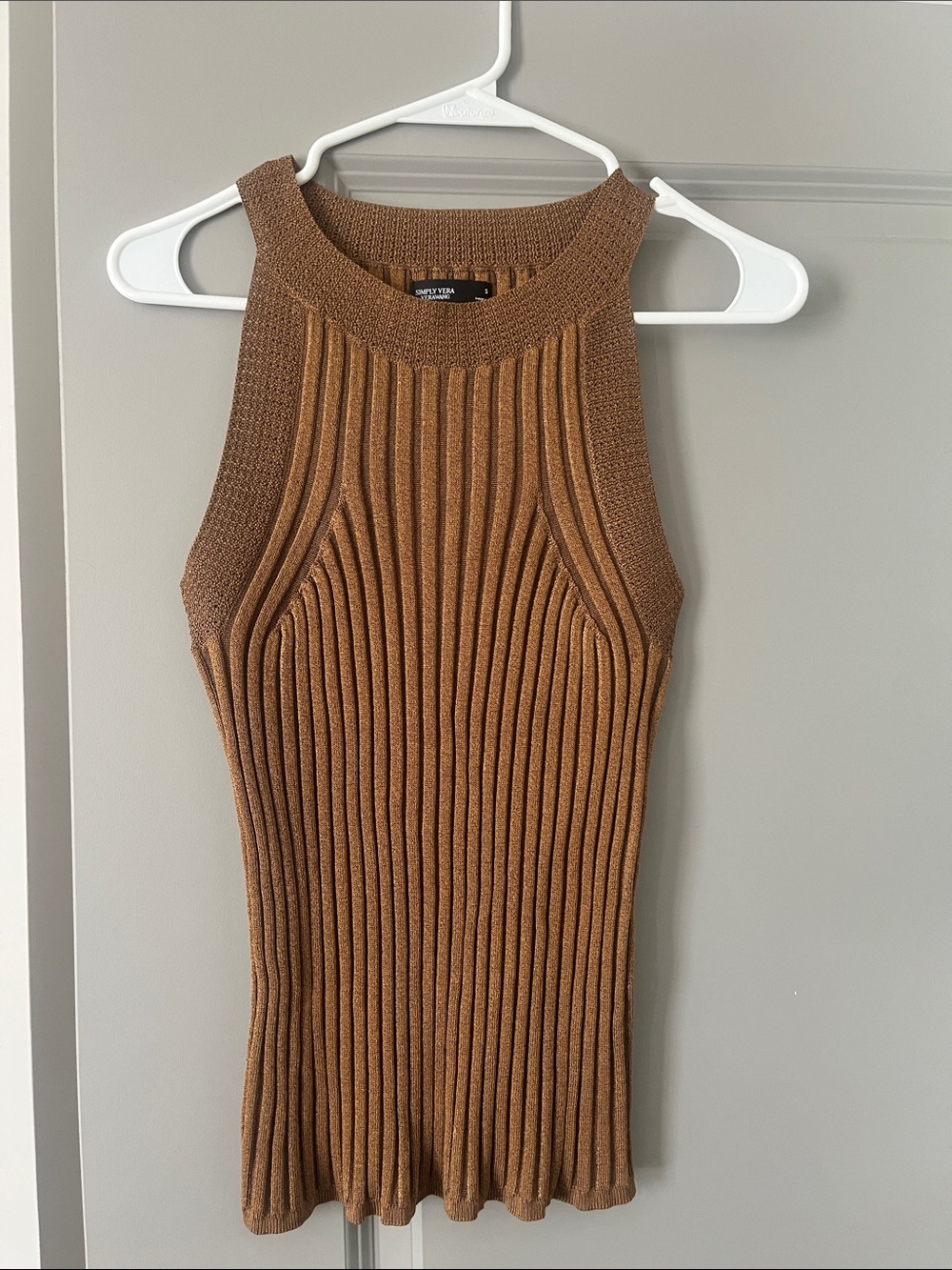Ribbed Tank Dress - Copper - small